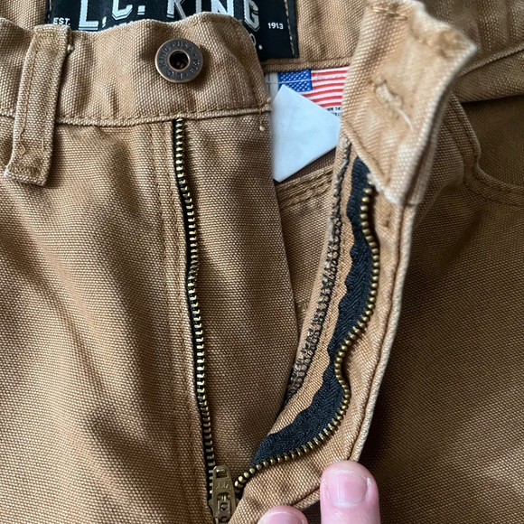 L.C. King Brown Duck 5 Pocket Jean size 32/30 straight workwear pants - Picture 6 of 9